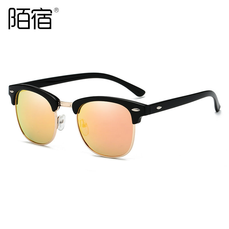 Moju 3016 Polarized Sunglasses European and American Style Retro Men's Anti-Uv Trendyy Women's Rice Nail Sunglasses Wholesale
