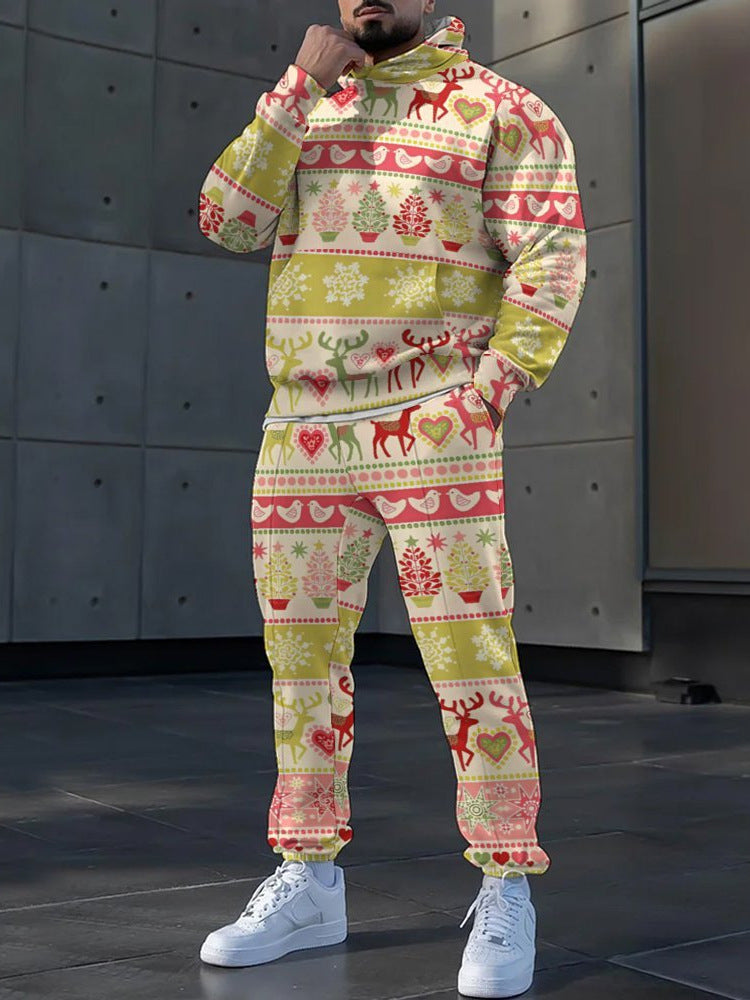 2024 Cross-Border Independent Station New Trendy Clothing Christmas Casual Loose Hat Style Men's Sweatshirt Men's Suit