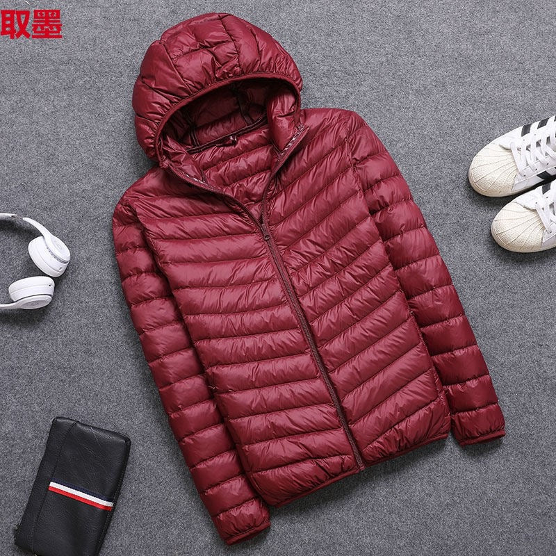 Winter Lightweight fleece-lined Cotton-padded Coat Hooded Men's Korean Style Slim-fit Cotton-padded Coat Men's Warm Jacket Short Cotton-padded Coat Trendy