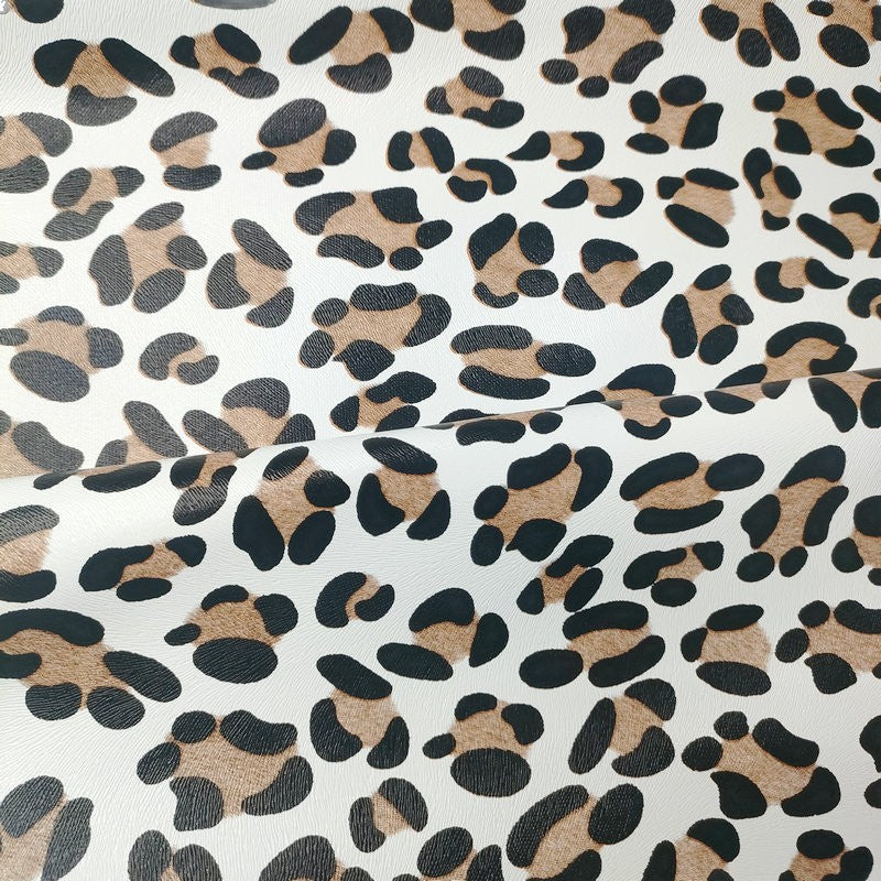 Pu Leopard Print Leather Fabric Anime DIY Imitation Cotton Velvet Base Printed Crafts Home Furniture Artificial Leather Bags