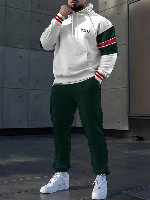 2025 Autumn Cross-Border Amazon Independent Site High Street Men's Hooded Casual Sports Long-Sleeve Long Pants Autumn Set