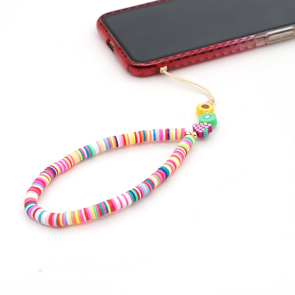 Factory direct supply handmade beaded mobile phone lanyard bluetooth speaker lanyard flashlight fan selfie stick U disk sling