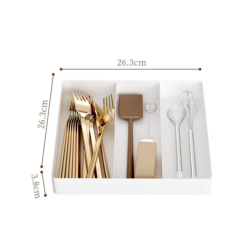 Drawer Storage Box Retractable Cosmetics Sundries Sorting Box Cabinet Partitioned Box Kitchen Tableware Desktop