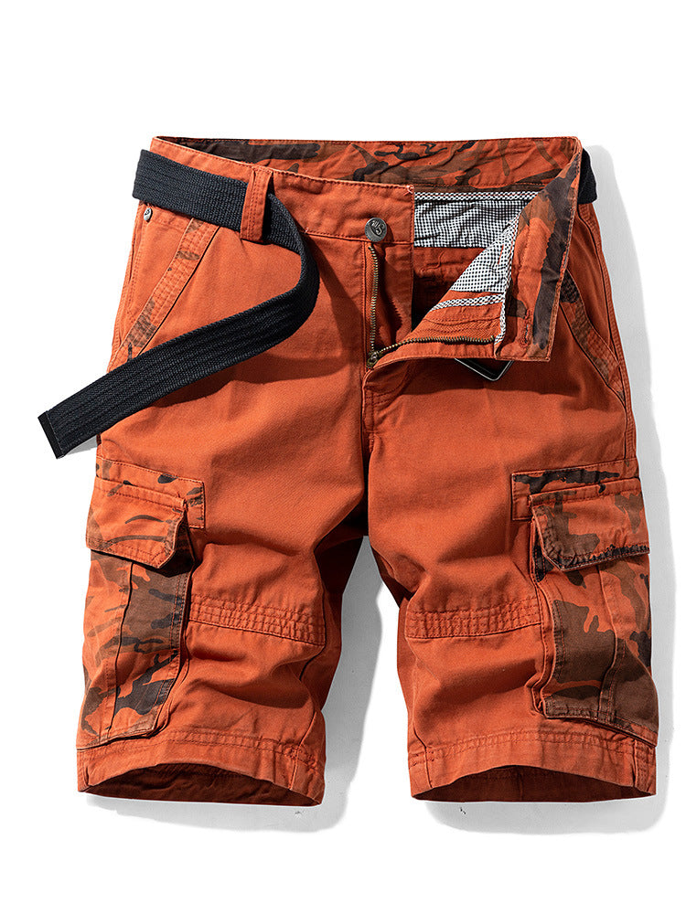 Camouflage Pants Men's Cargo Pants Loose Fit Summer Washed Cargo Shorts Cross-Border Exclusive B2021