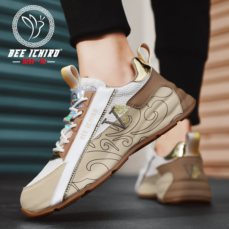 Bee Wolf Flagship Store Men's Shoes, New All-Season Sports Shoes, Summer Breathable Trendy Brand High-End Height-Increasing Shoes