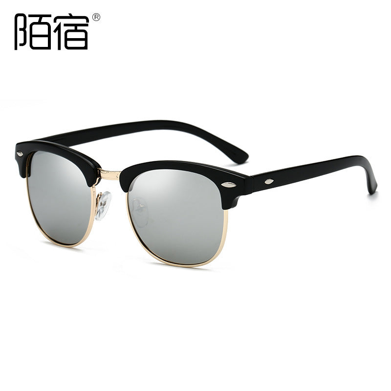 Moju 3016 Polarized Sunglasses European and American Style Retro Men's Anti-Uv Trendyy Women's Rice Nail Sunglasses Wholesale