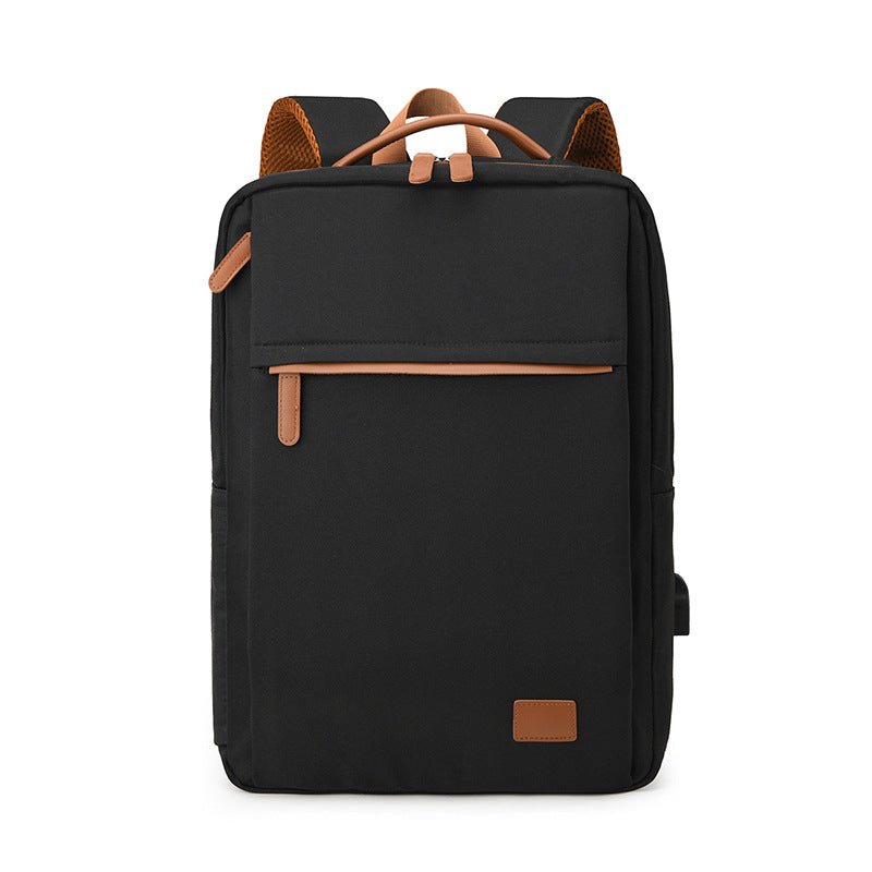 Backpack for Women, Solid Color Oxford Cloth Travel Backpack, Large Capacity, Simple and Versatile, Commuter Computer Backpack for Men, with Logo Printed