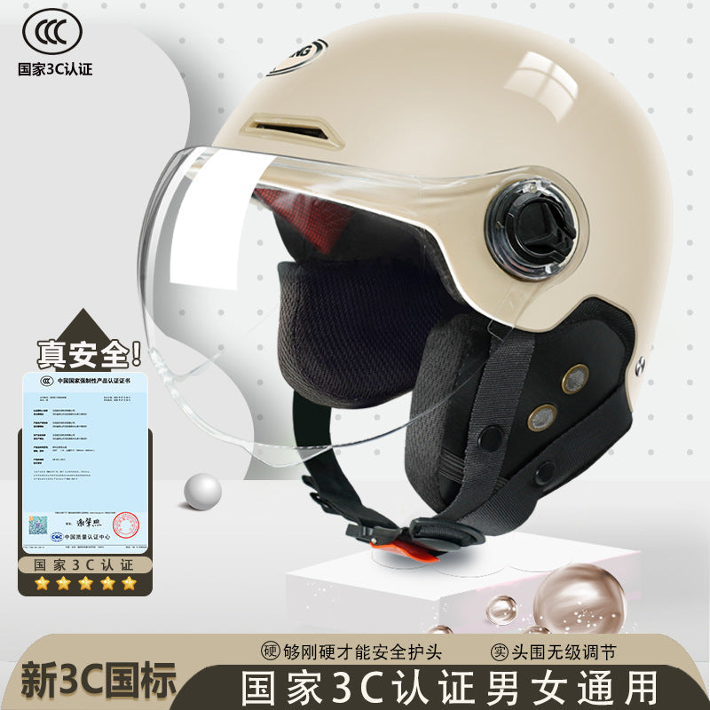 3C certification ear protection electric car helmet men and women summer sunscreen electric car helmet light half helmet manufacturers wholesale