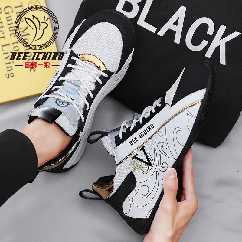 Bee Wolf Flagship Store Men's Shoes, New All-Season Sports Shoes, Summer Breathable Trendy Brand High-End Height-Increasing Shoes
