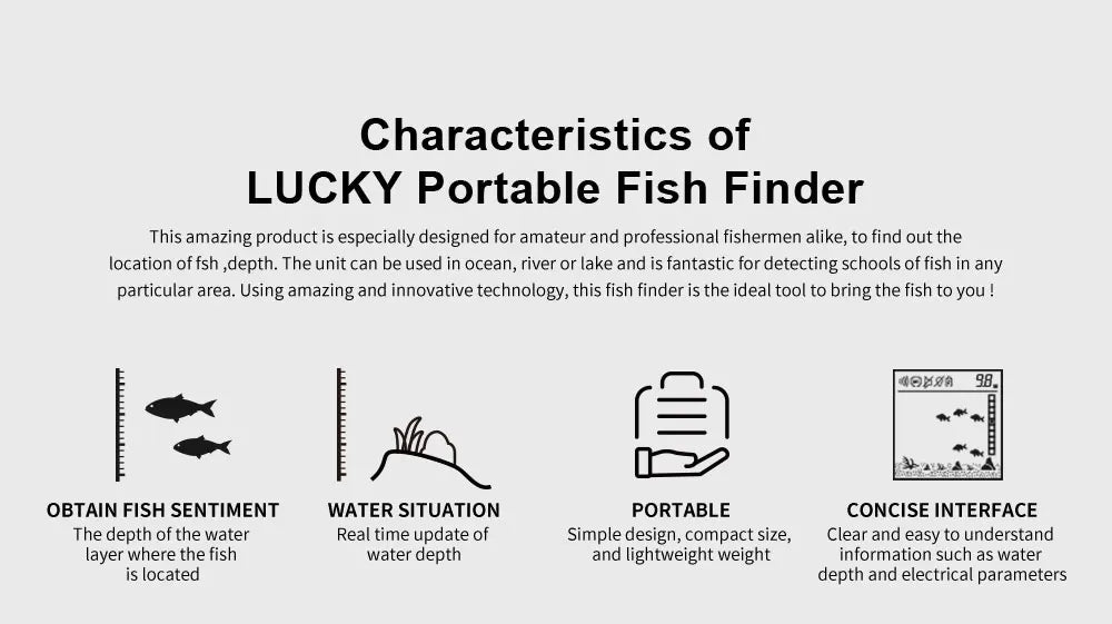 Détecteur de Poissons Sonar Portable 100m