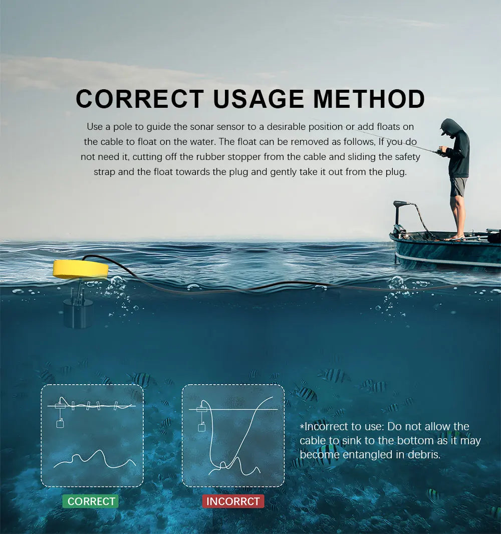 Détecteur de Poissons Sonar Portable 100m