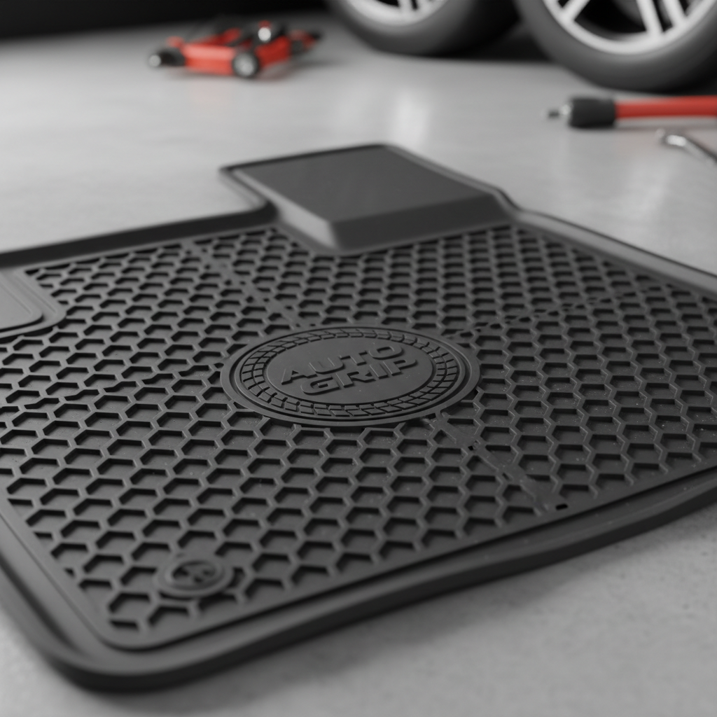 Tapis de Sol Voiture Caoutchouc Noir - Lot de 4