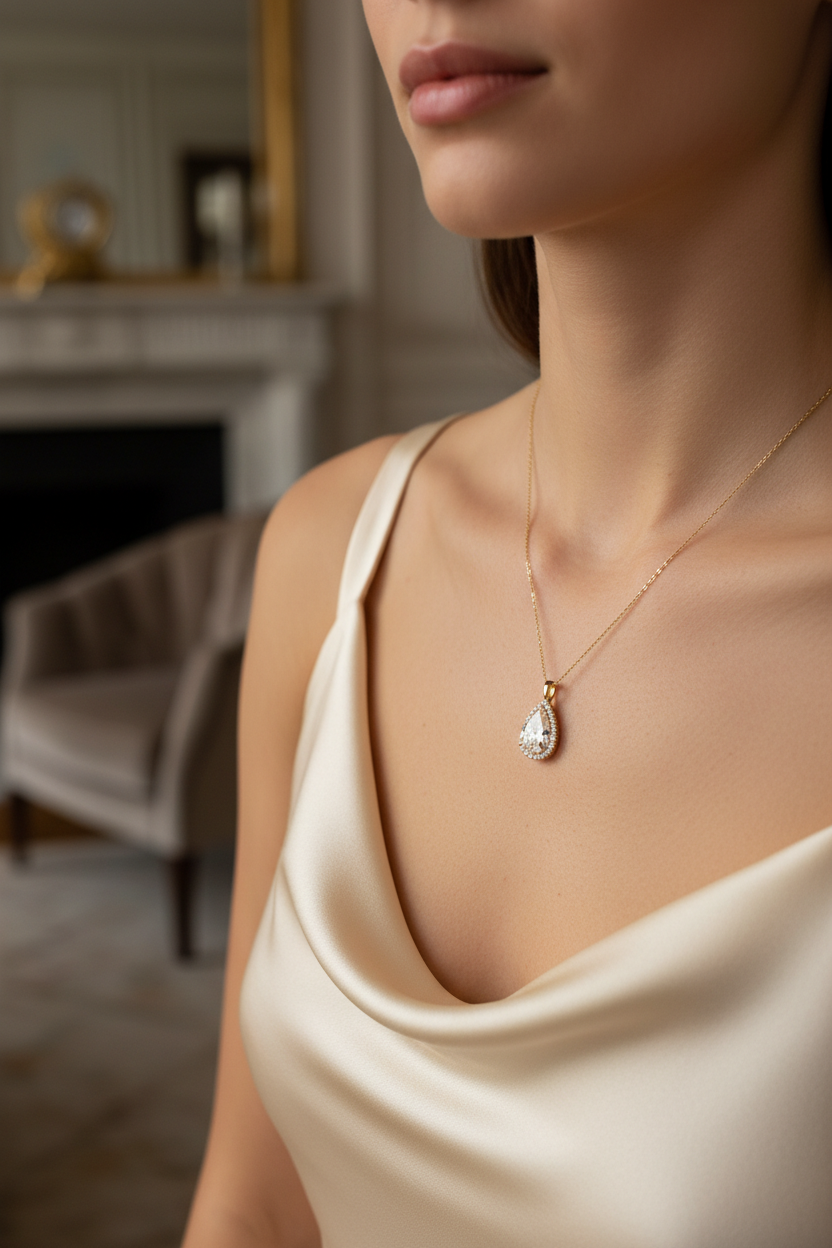 Collier Chaîne Or 18K Pendentif Diamant