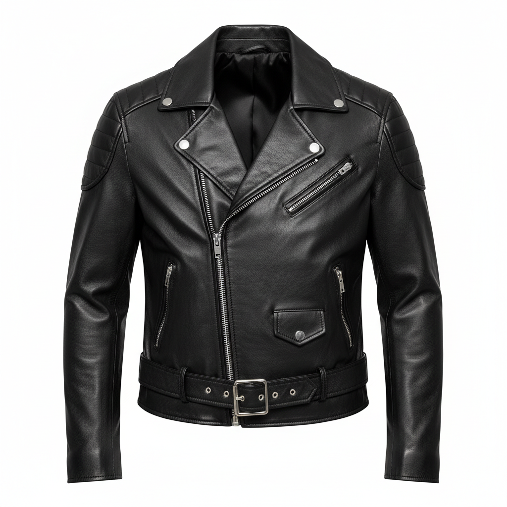 Veste en Cuir Noir