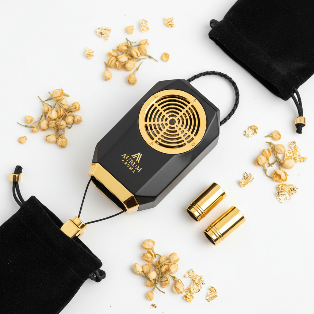 Diffuseur Parfum Voiture Luxe Noir & Or