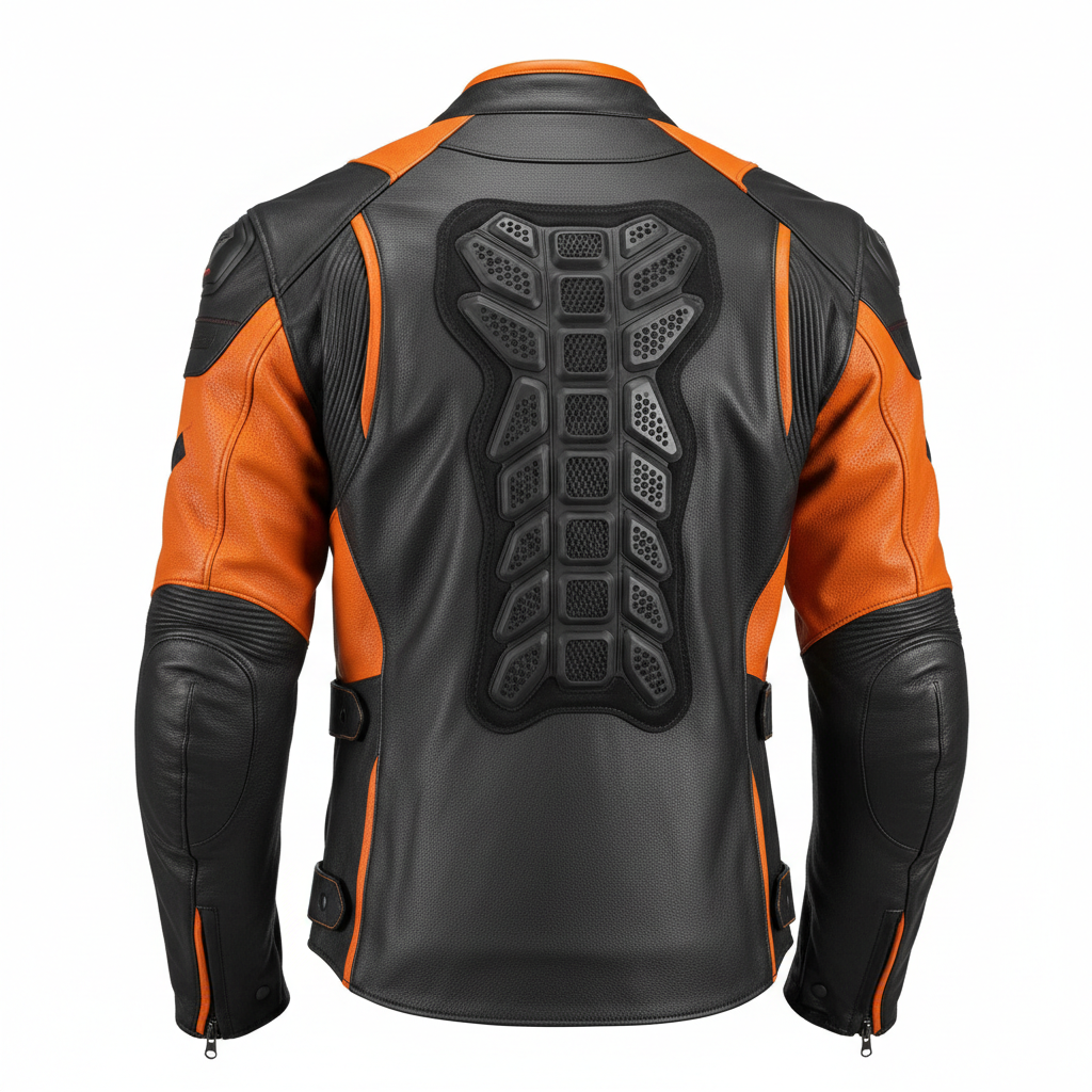 Veste Moto Textile Noir & Orange