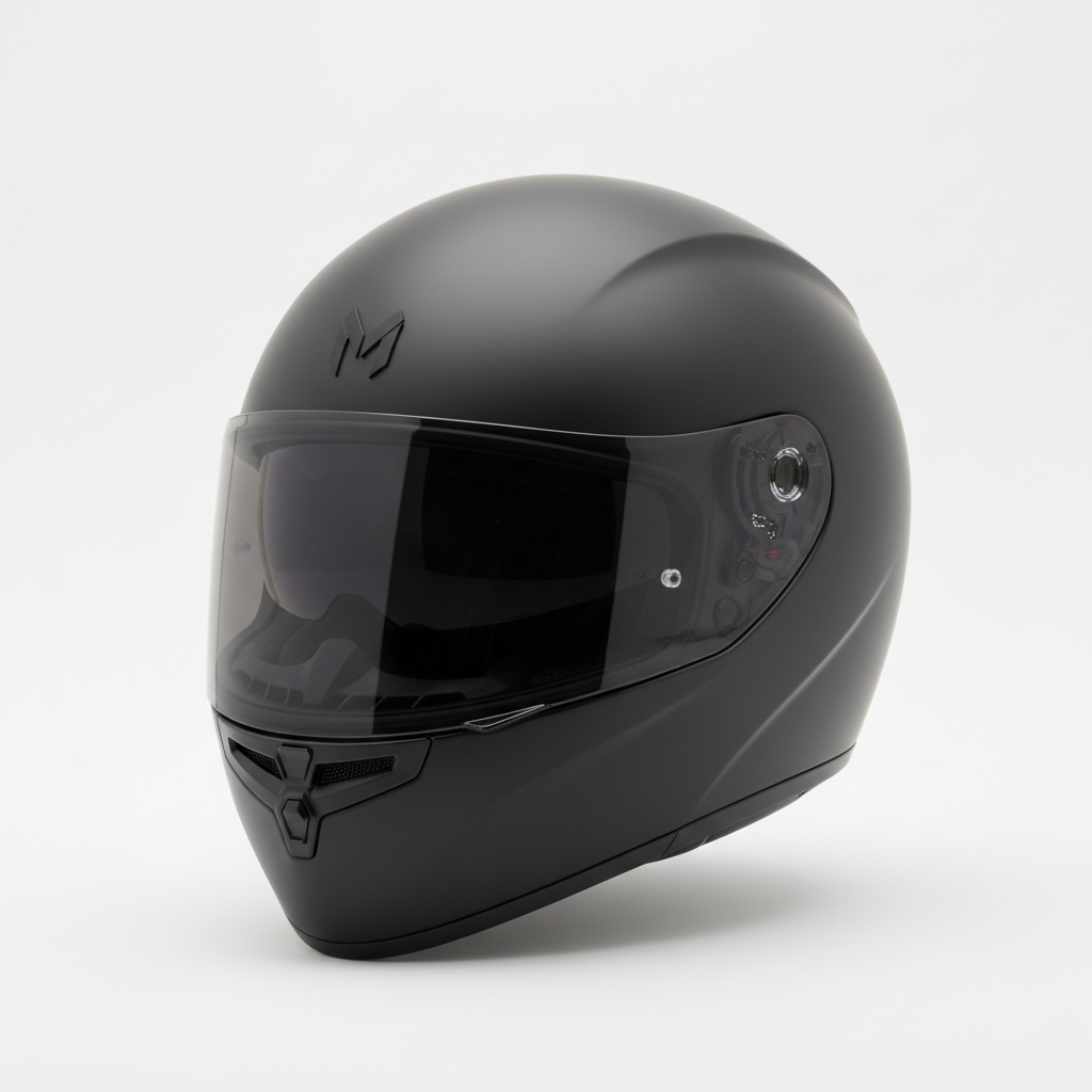 Casque Moto Intégral Noir Mat ECE 22.06 - Confort & Sécurité