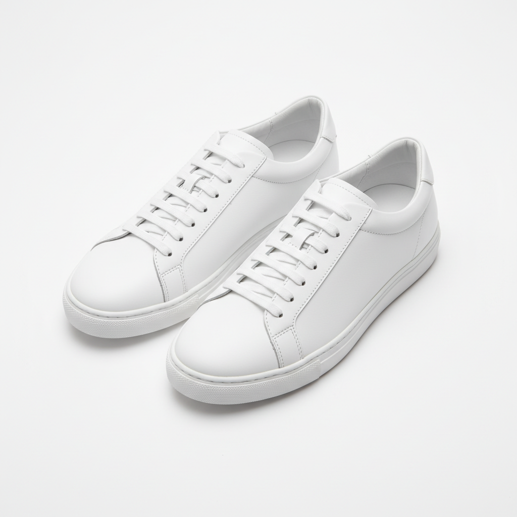 Baskets Cuir Blanc Minimaliste