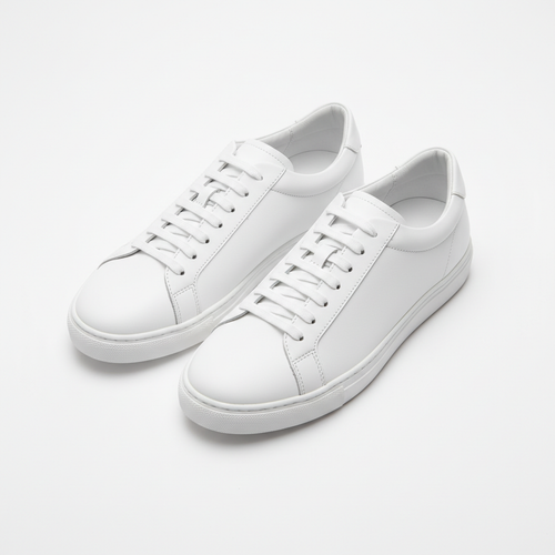 Baskets Cuir Blanc Minimaliste