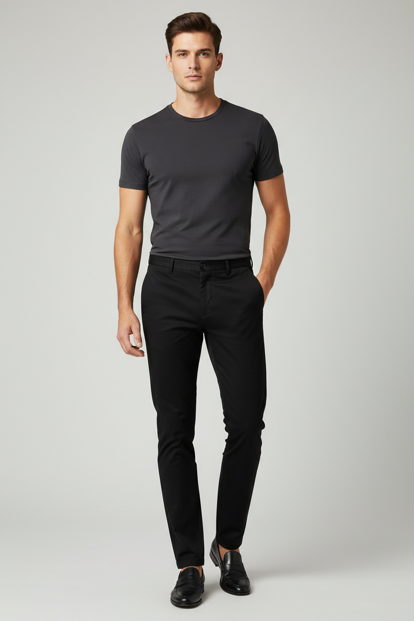 Pantalon Chino Slim Noir